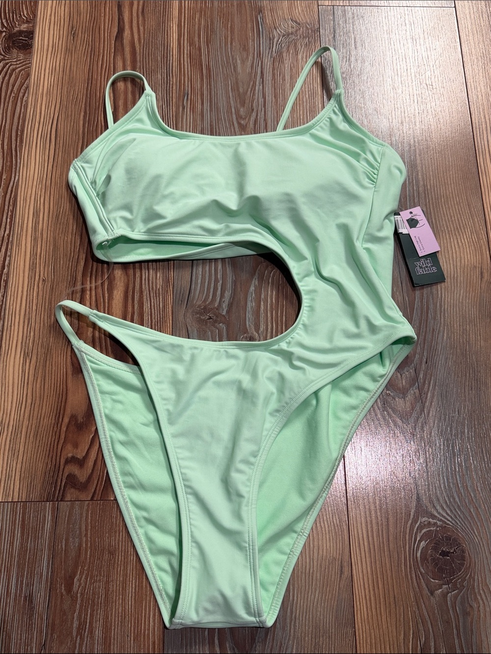 Wild fable One-Shoulder Cutout Women’s Swim Suit in Mint Green